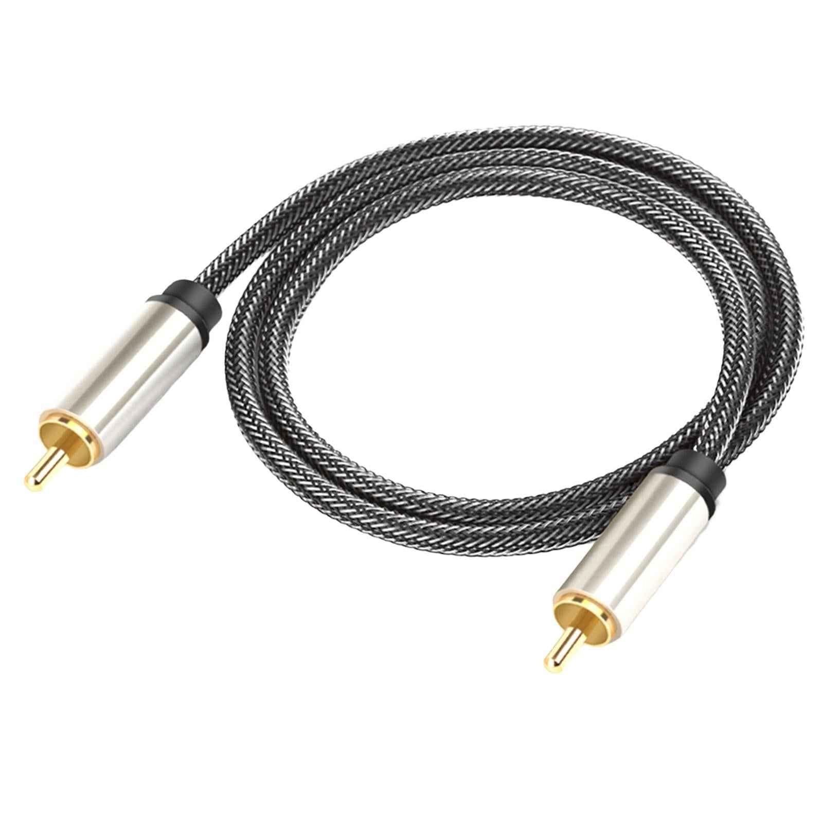 Stereo Audio Cable Braided 1 Male to 1 Male RCA Connector for Amplifier HDTV