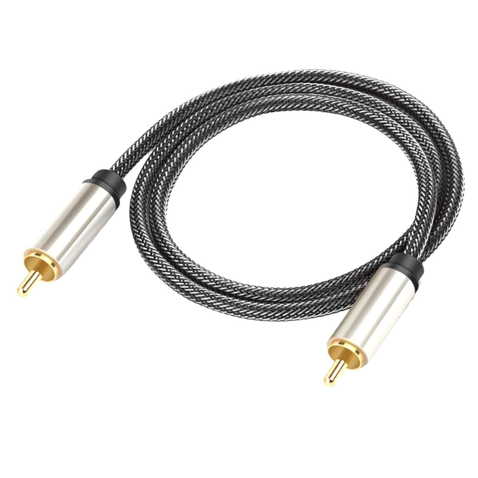 Stereo Audio Cable Braided 1 Male to 1 Male RCA Connector for Amplifier HDTV