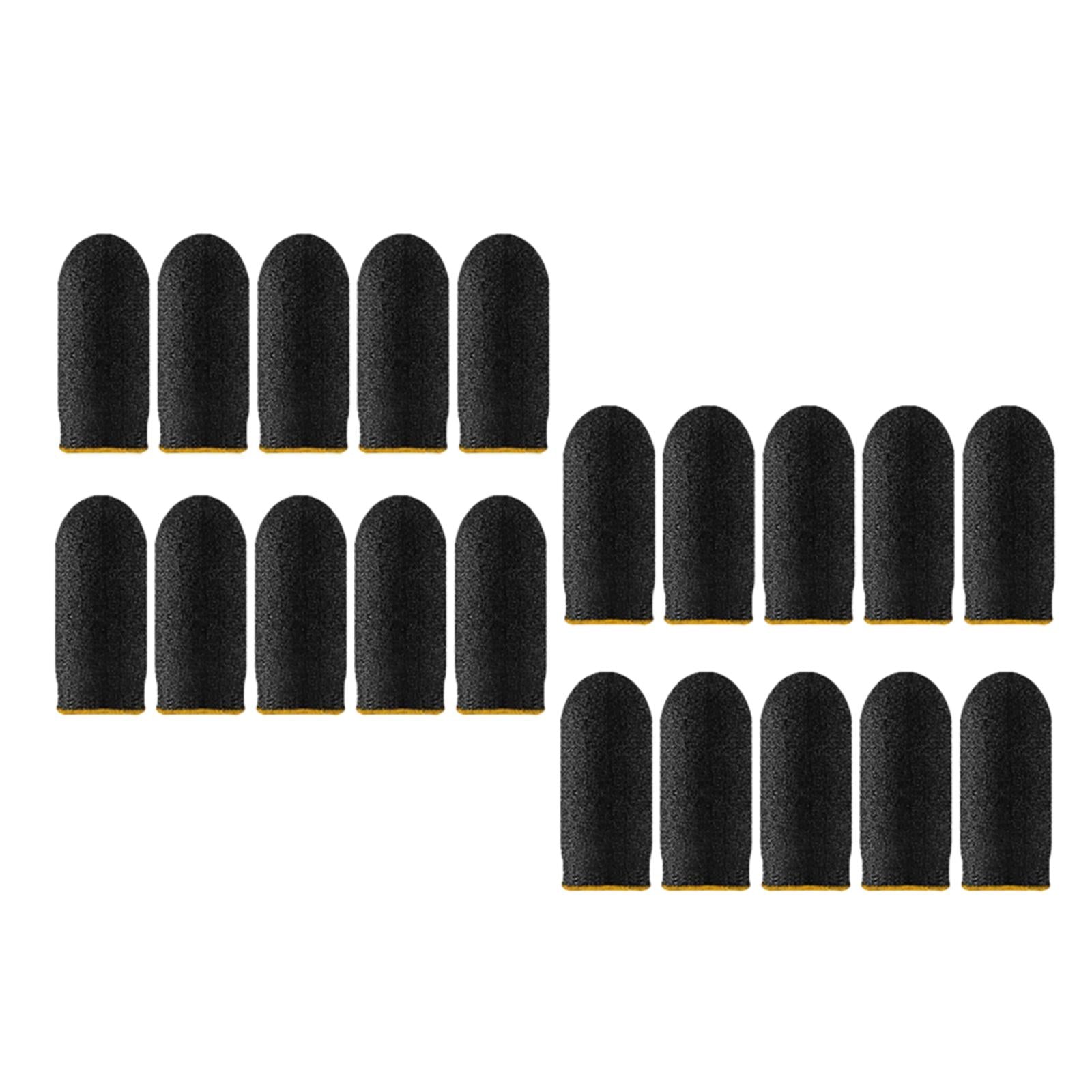 4x20 Pieces Gaming Finger Sleeves Anti Sweat Breathable Cover for Mobile Game Yellow