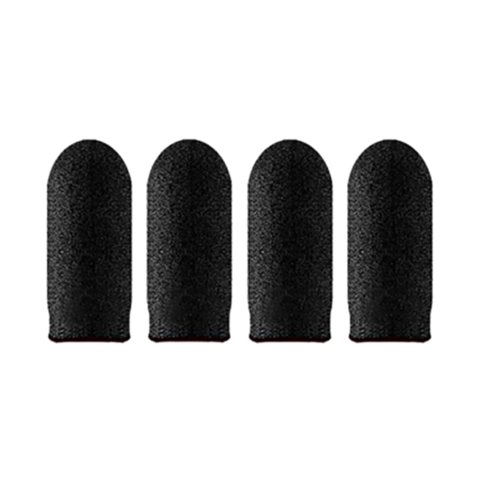 2x20 Pieces Gaming Finger Sleeves Anti Sweat Breathable Cover for Mobile Game Black