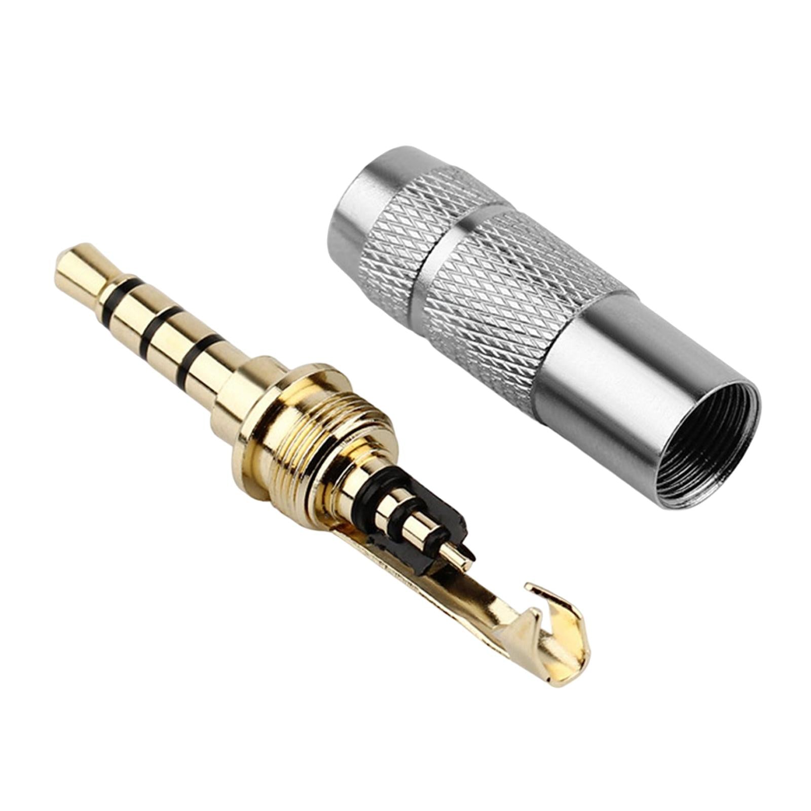 4xMale Repair Headphones Audio Jack Plug Soldering Copper for Earphone Jack