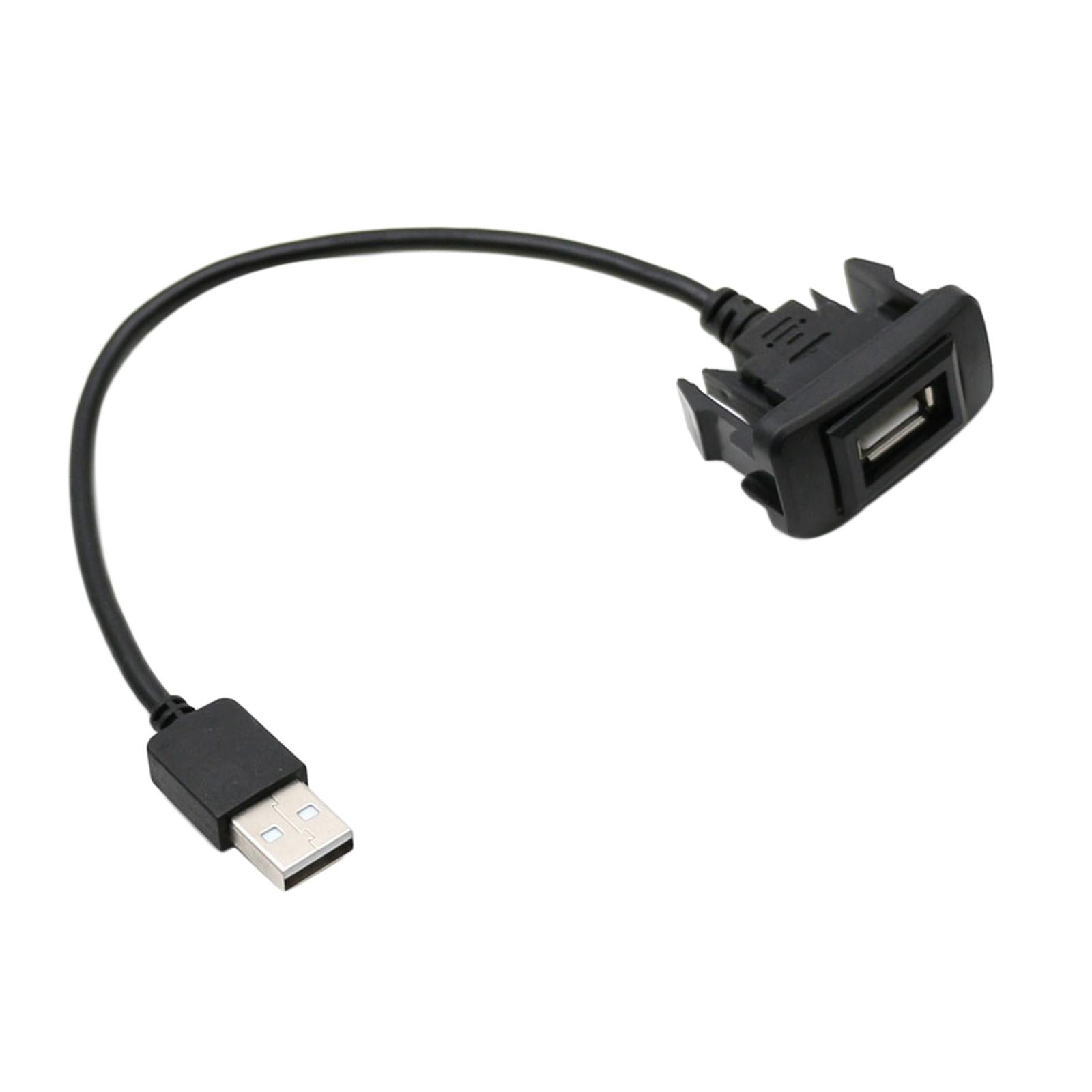2xCar Dashboard Flush USB 2.0 Port Panel Male to Female Durable