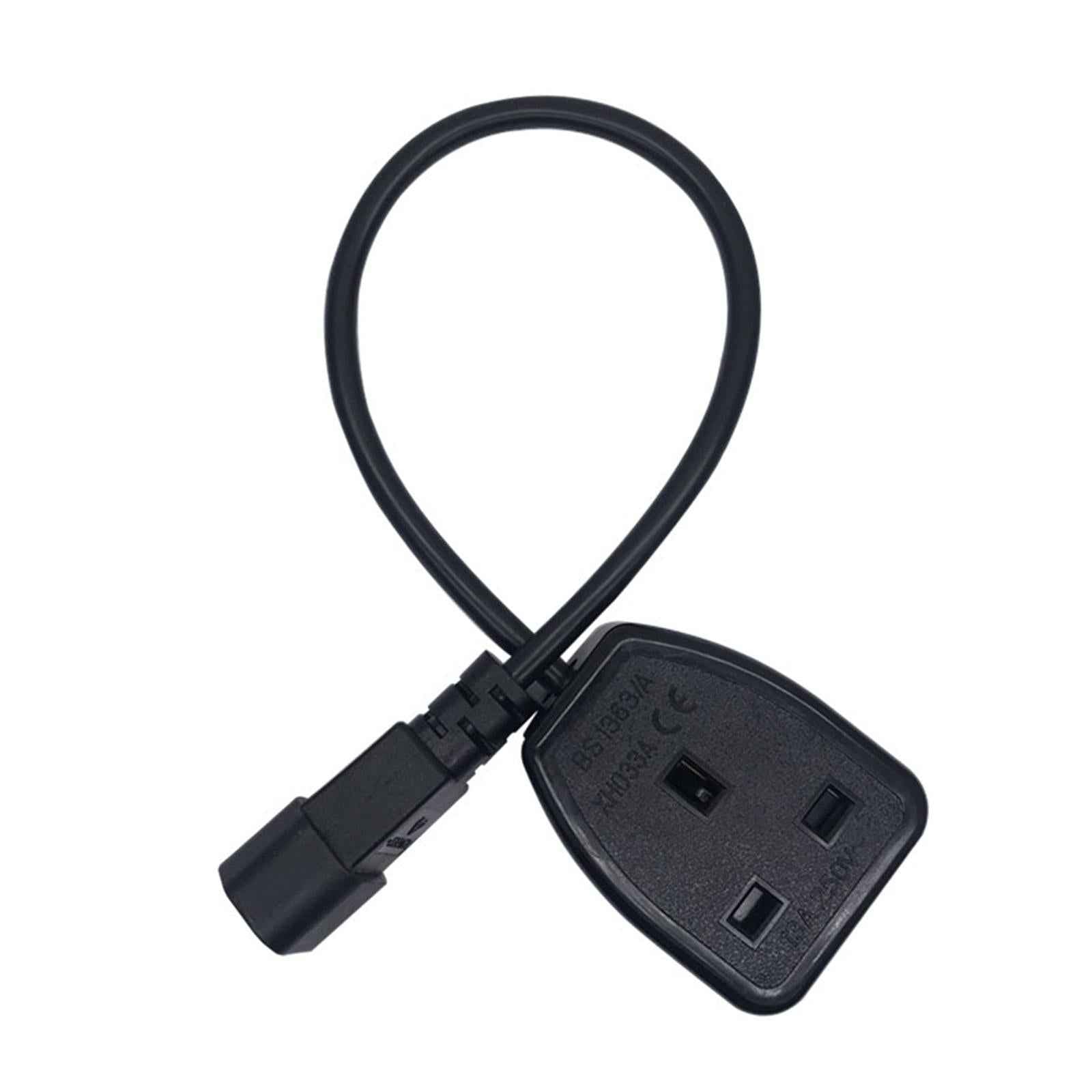 IEC320-C14 Male uk Female Power Extension Cable Black 3Pin for Ups Pdu 30cm