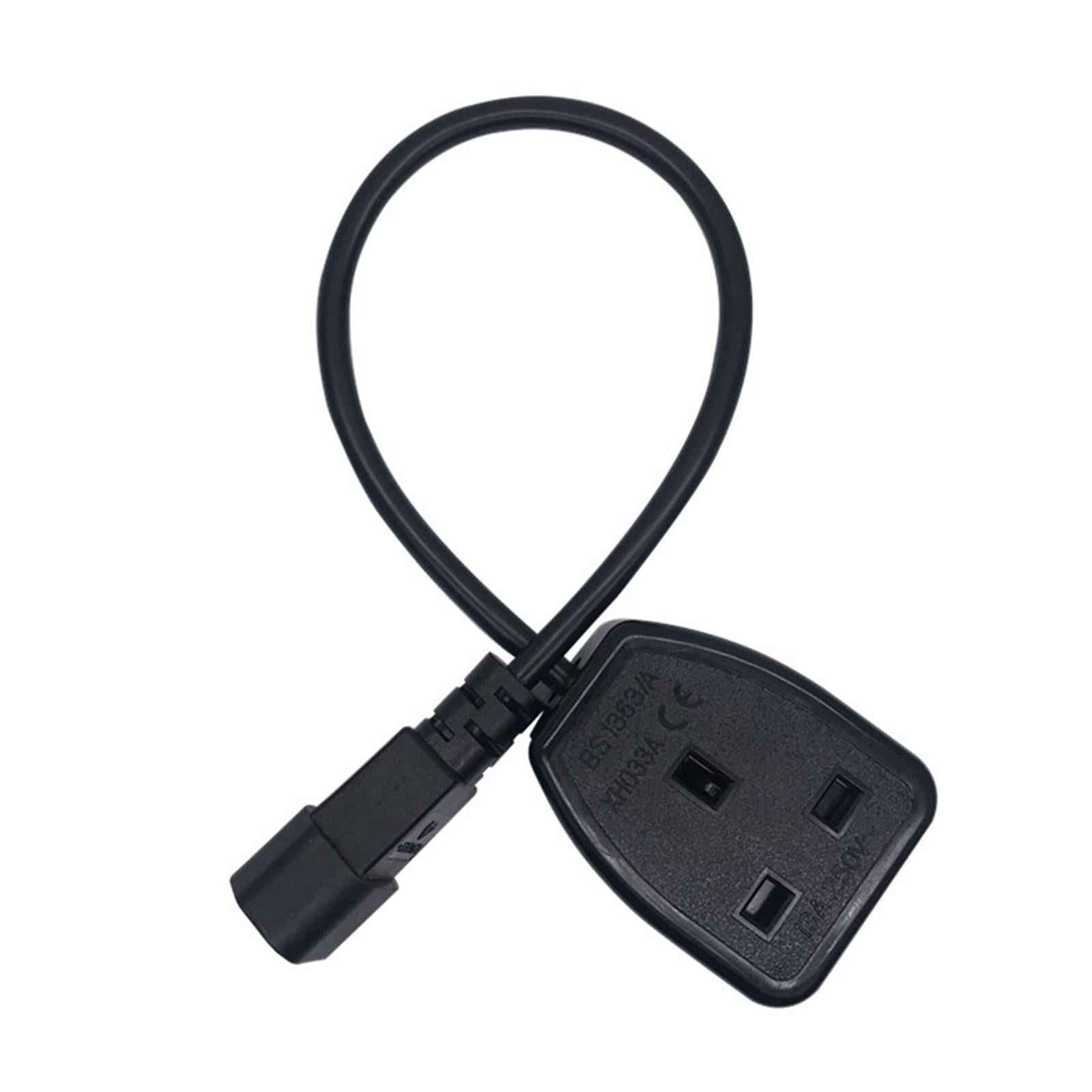 IEC320-C14 Male uk Female Power Extension Cable Black 3Pin for Ups Pdu 30cm
