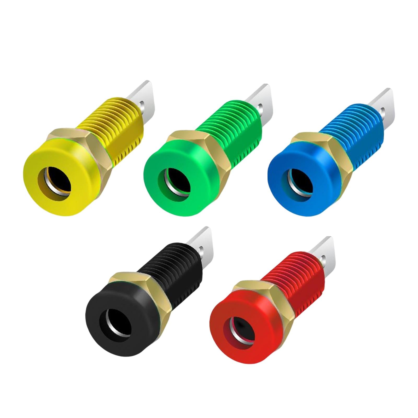 2x4mm Banana Socket Copper Terminal Post Banana Plug Accessory Premium Black