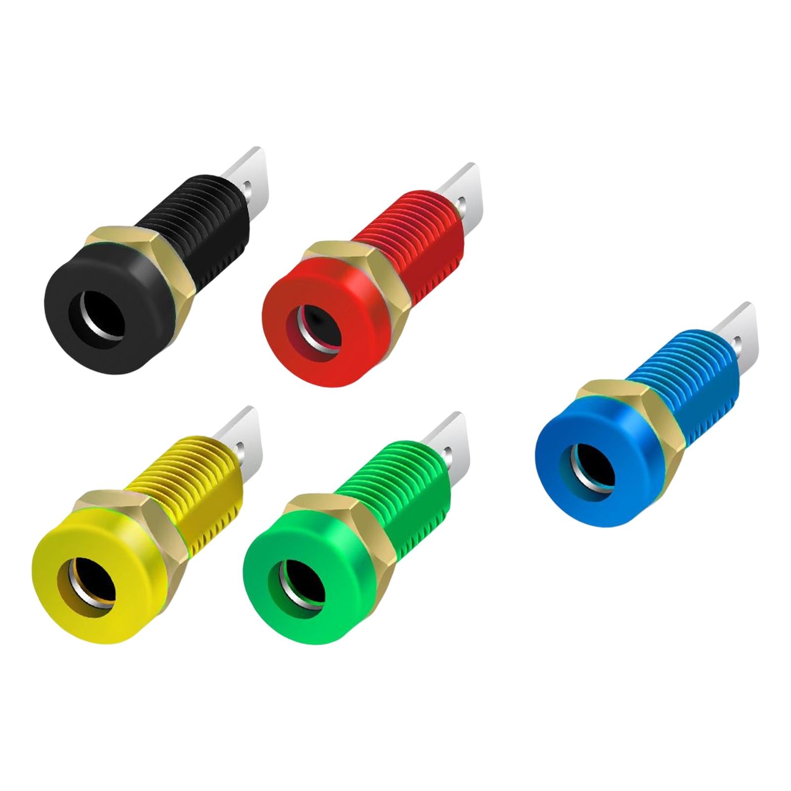 2x4mm Banana Socket Copper Terminal Post Banana Plug Accessory Premium Black