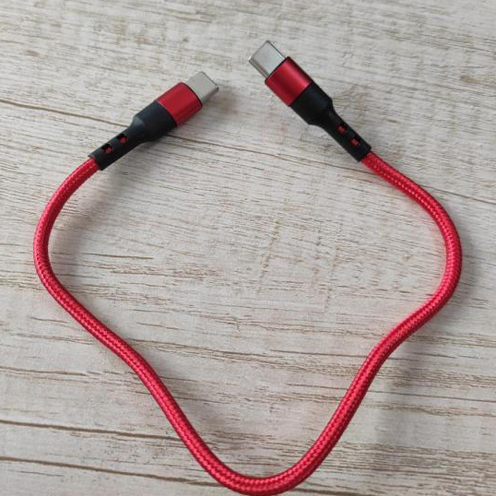 4xUSB C to USB c data Cable 3.8mm Od Durable for Computer Smartphones Notebook 50cm Red