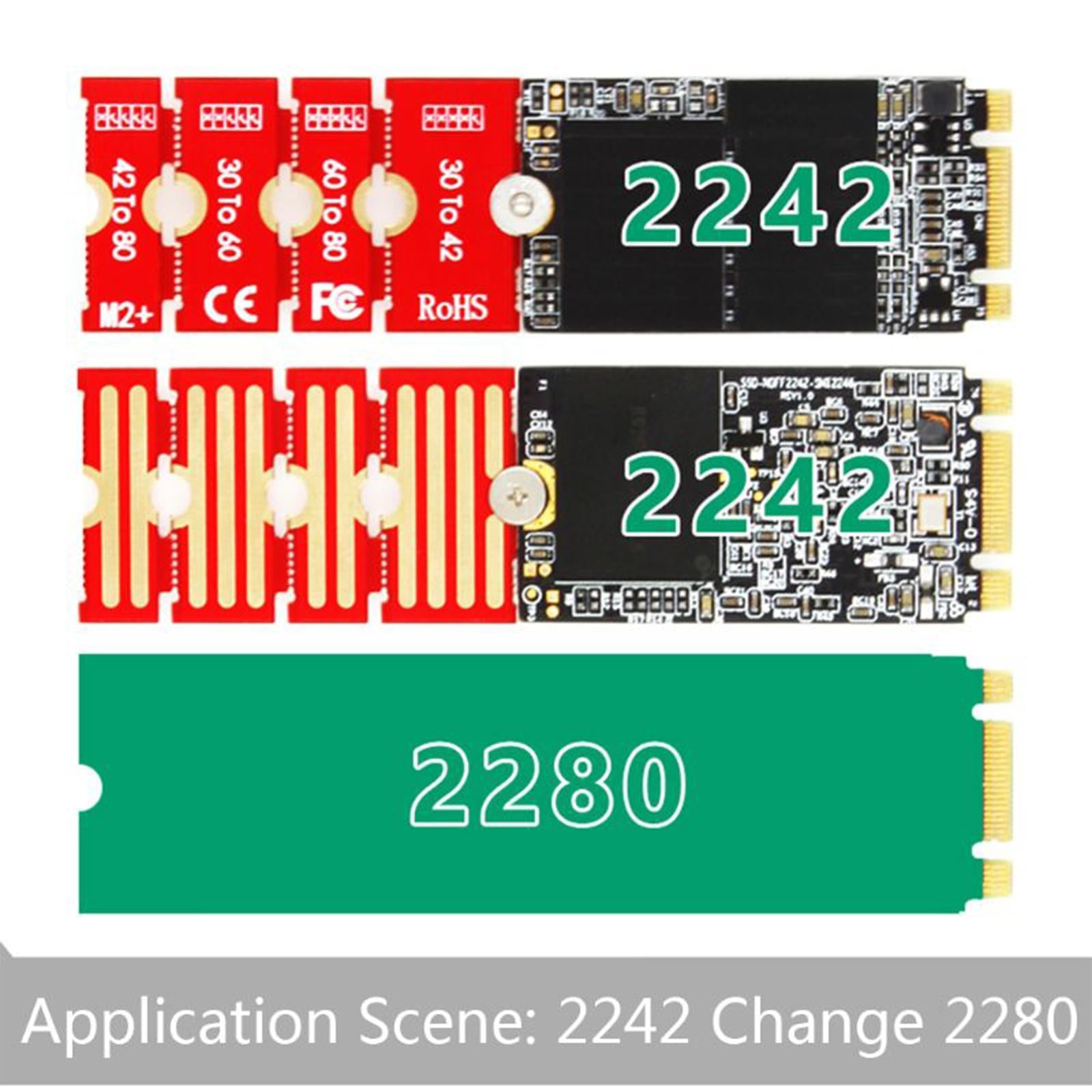 2xM.2 Length Extension Card Convert Card for Desktop Motherboard