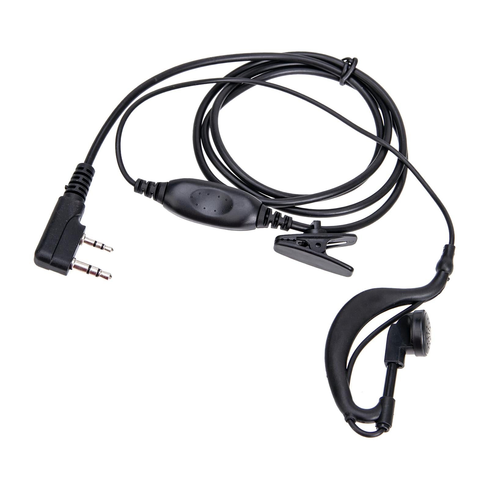 2xWalkie Talkie Headset Waterproof with Mic Replacement Two Way Radio Earpiece