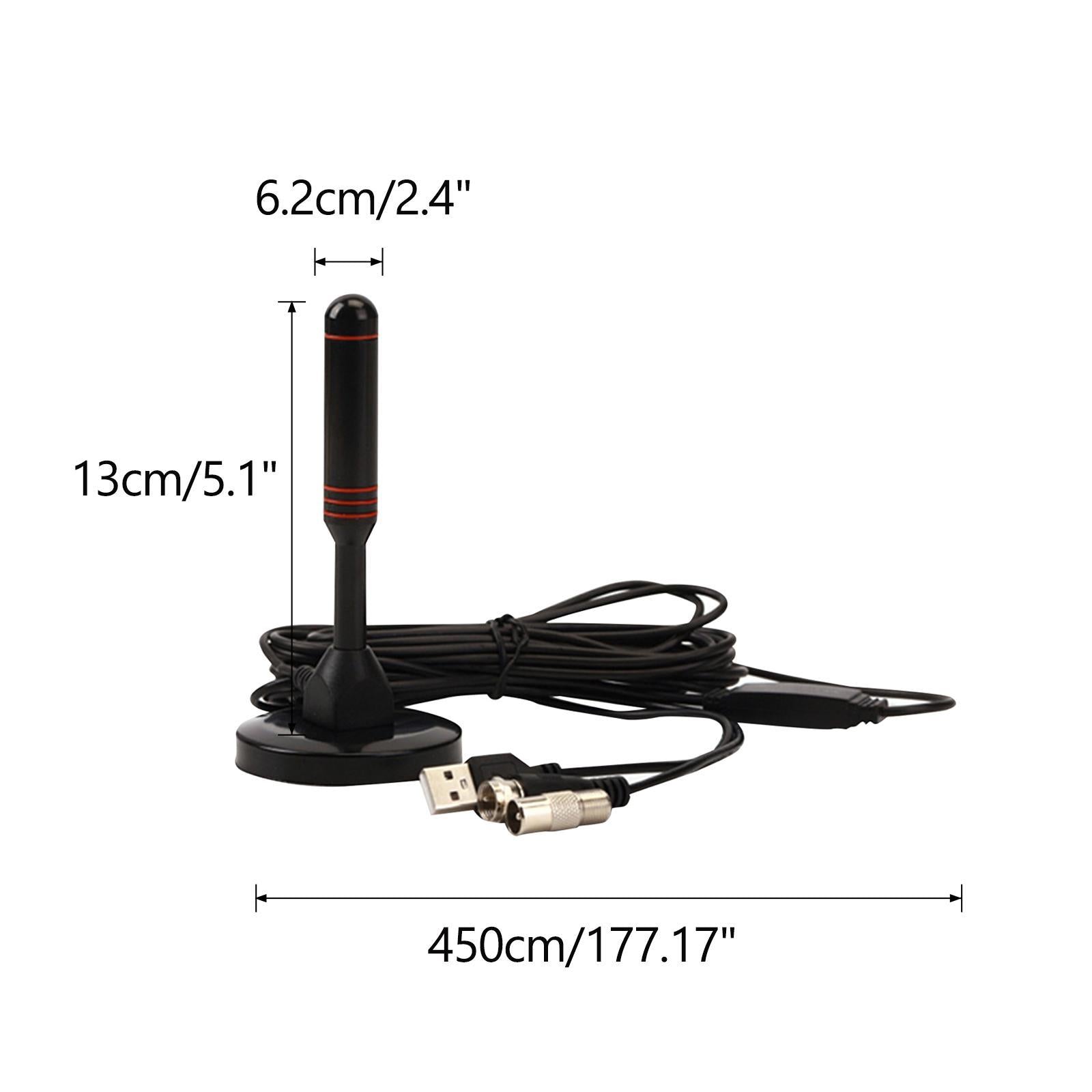HD Indoor Digital TV Antenna USB Home 14.77ft Cable Long Range for Isdb Atsc