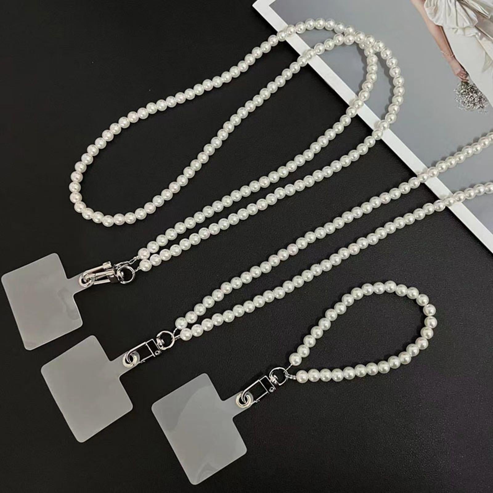 3xBeaded Phone Chain with Phone Gasket Cute Detachable Phone Lanyard for Women crossbody chain