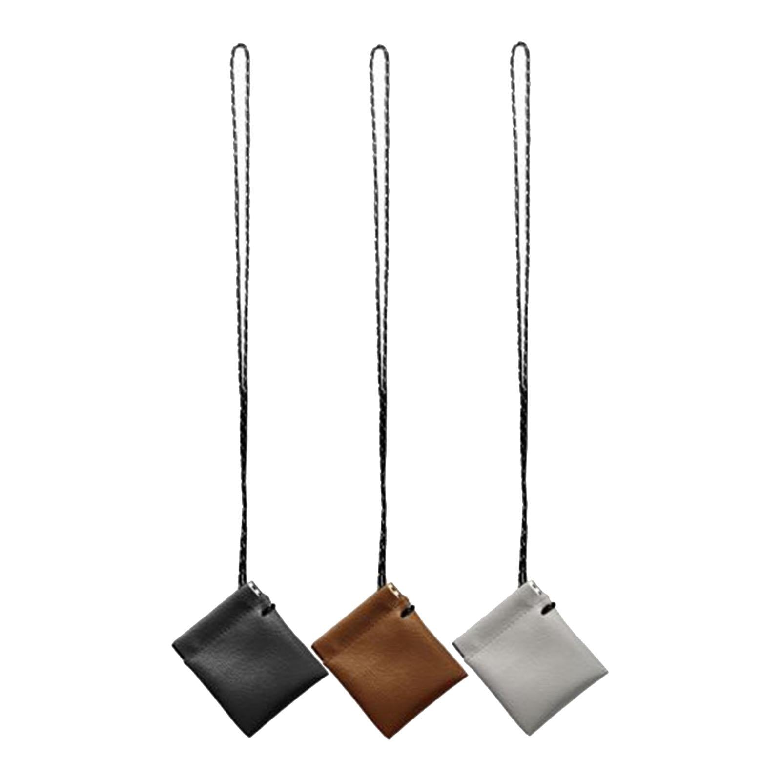 5xHanging Neck Pouch Pendant Earphone Carrying Case for Outdoor Hunting Travel Black