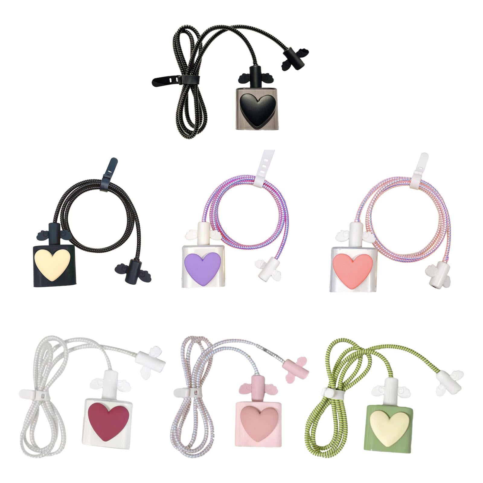 3xCharging Cable Protector Case Cable Accessories Charging Cord Protector Black