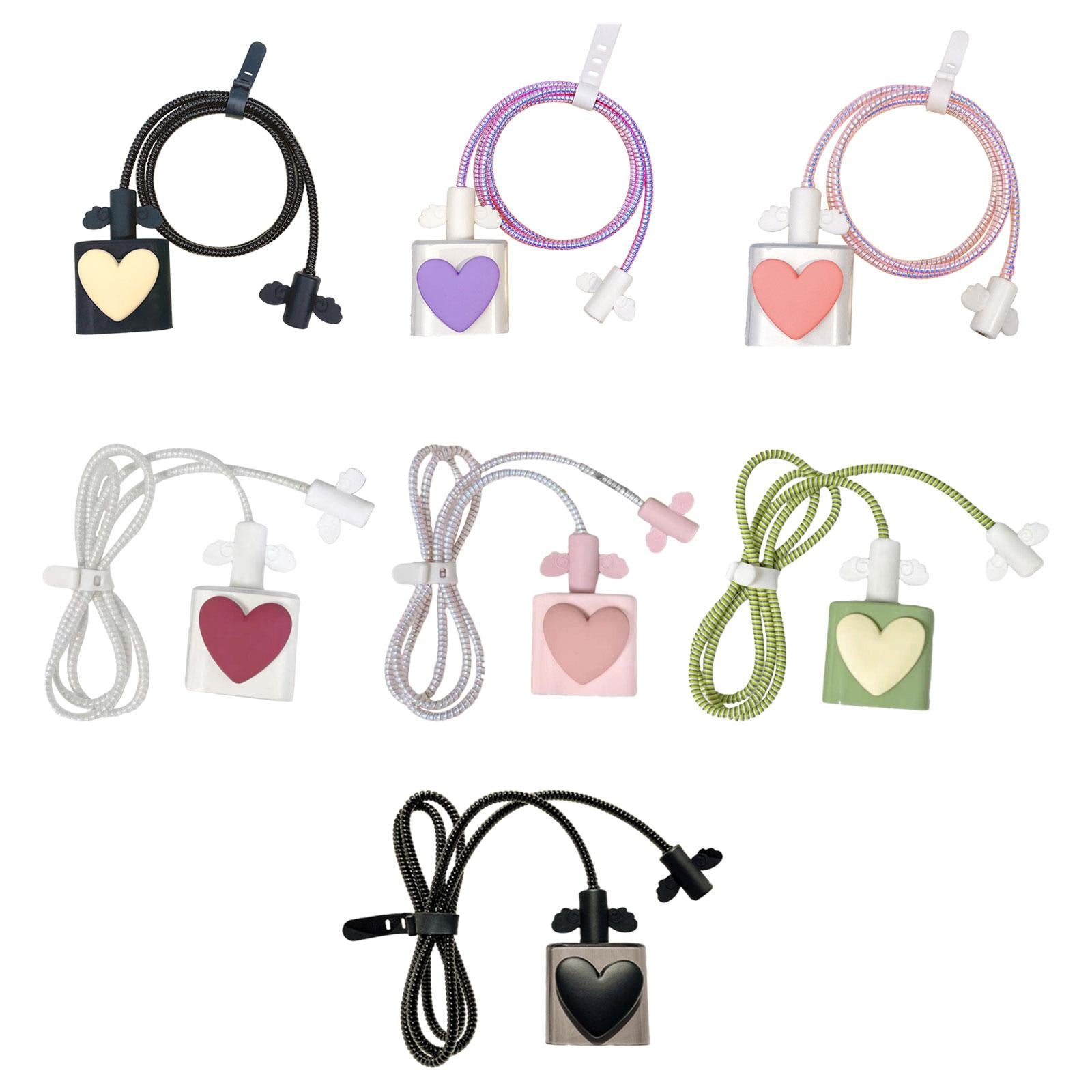 4xCharging Cable Protector Case Cable Accessories Charging Cord Protector Black