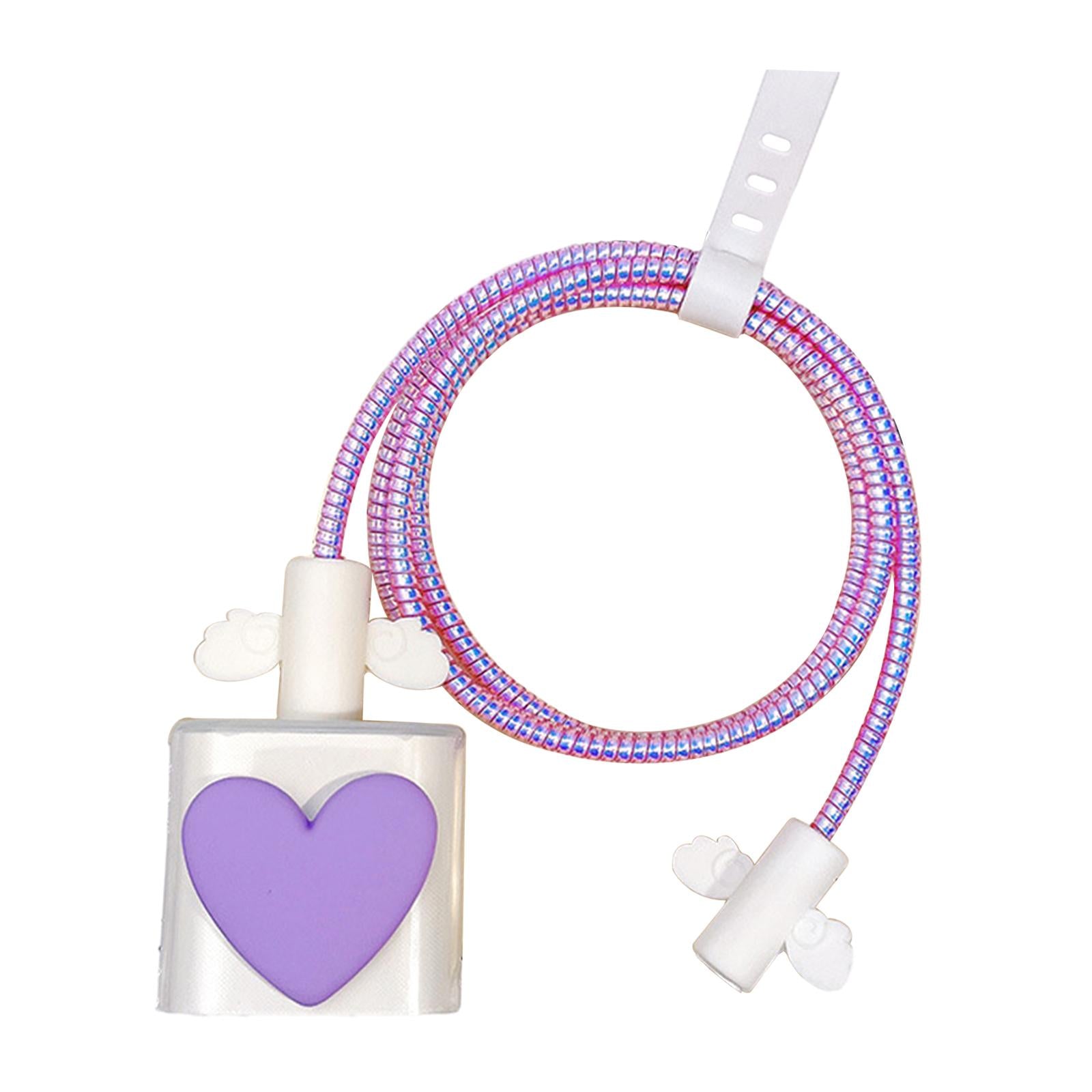 4xCharging Cable Protector Case Cable Accessories Charging Cord Protector Violet