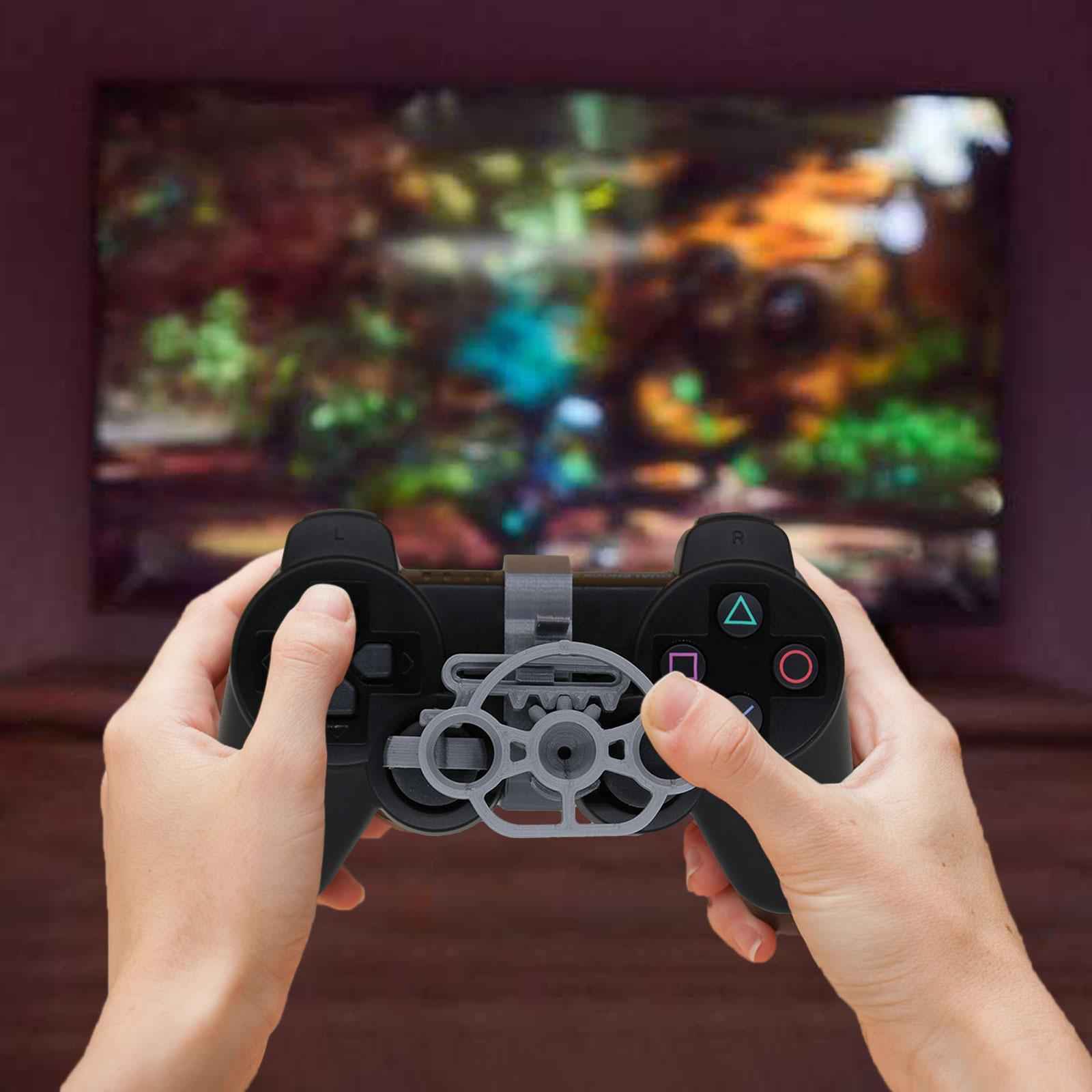 Game Controller Mini Steering Wheel Auxiliary Controller for PS3 Race Game Grey