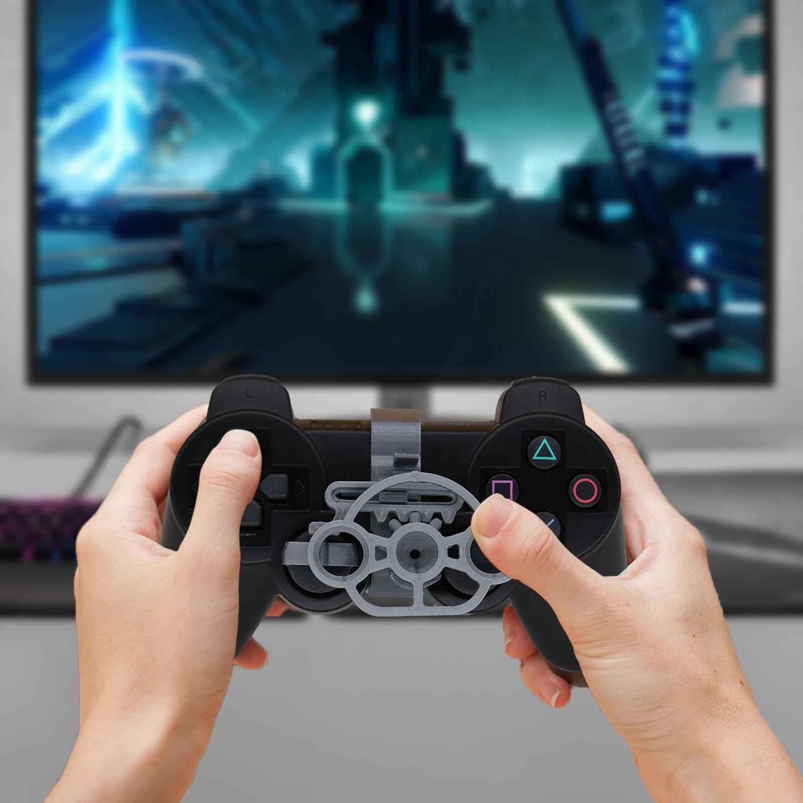 Game Controller Mini Steering Wheel Auxiliary Controller for PS3 Race Game Grey