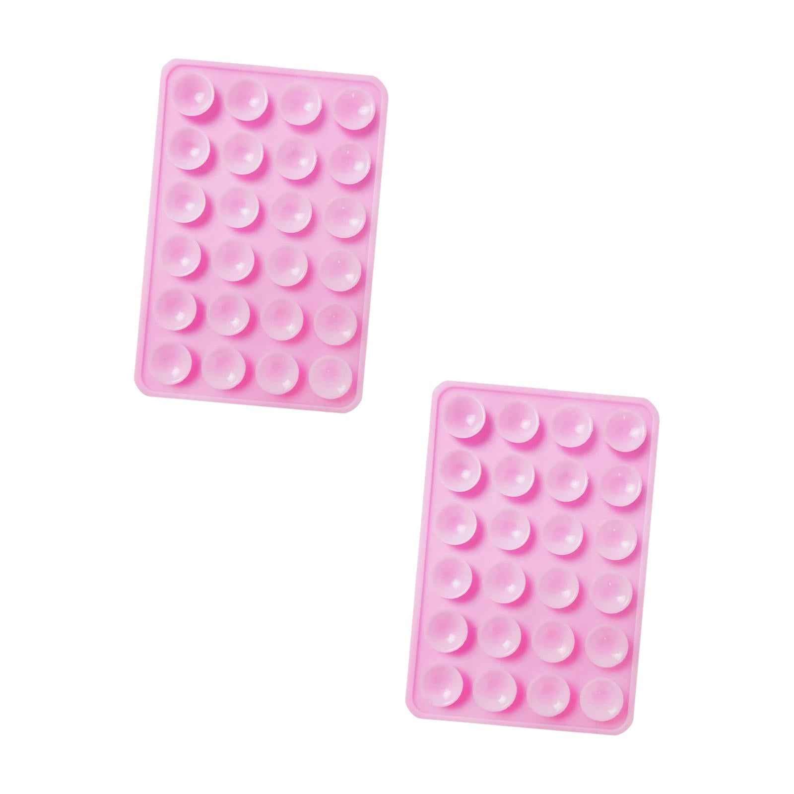 2x Silicone Suction Phone Case Adhesive Mount Car Trip Easy to Use Handsfree Pink