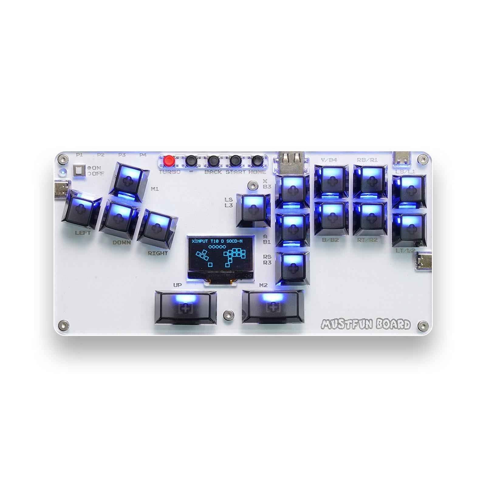 Mini Stickless Arcade Stick Portable Mini Game Keyboard for Gaming Device PC Black