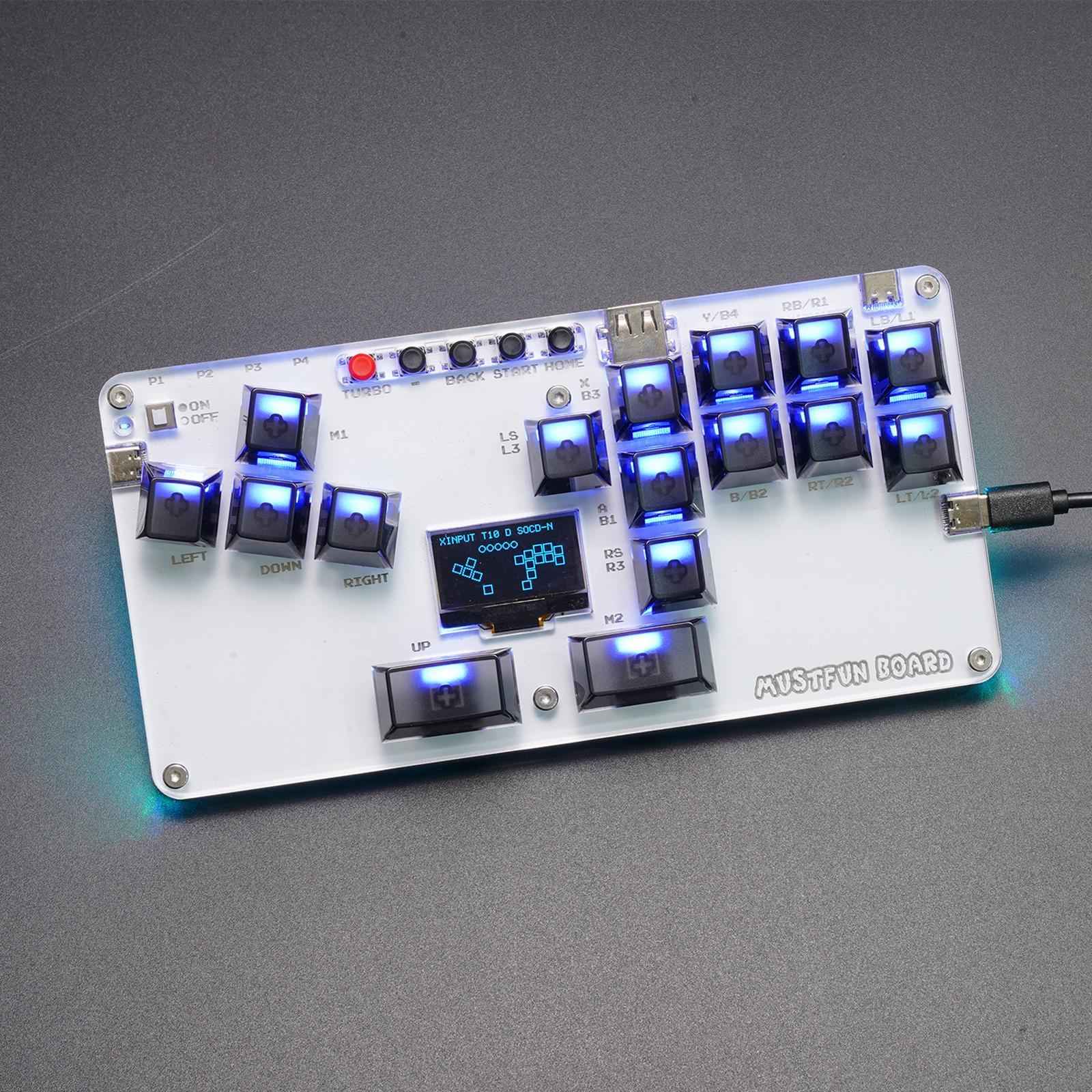 Mini Stickless Arcade Stick Portable Mini Game Keyboard for Gaming Device PC Black