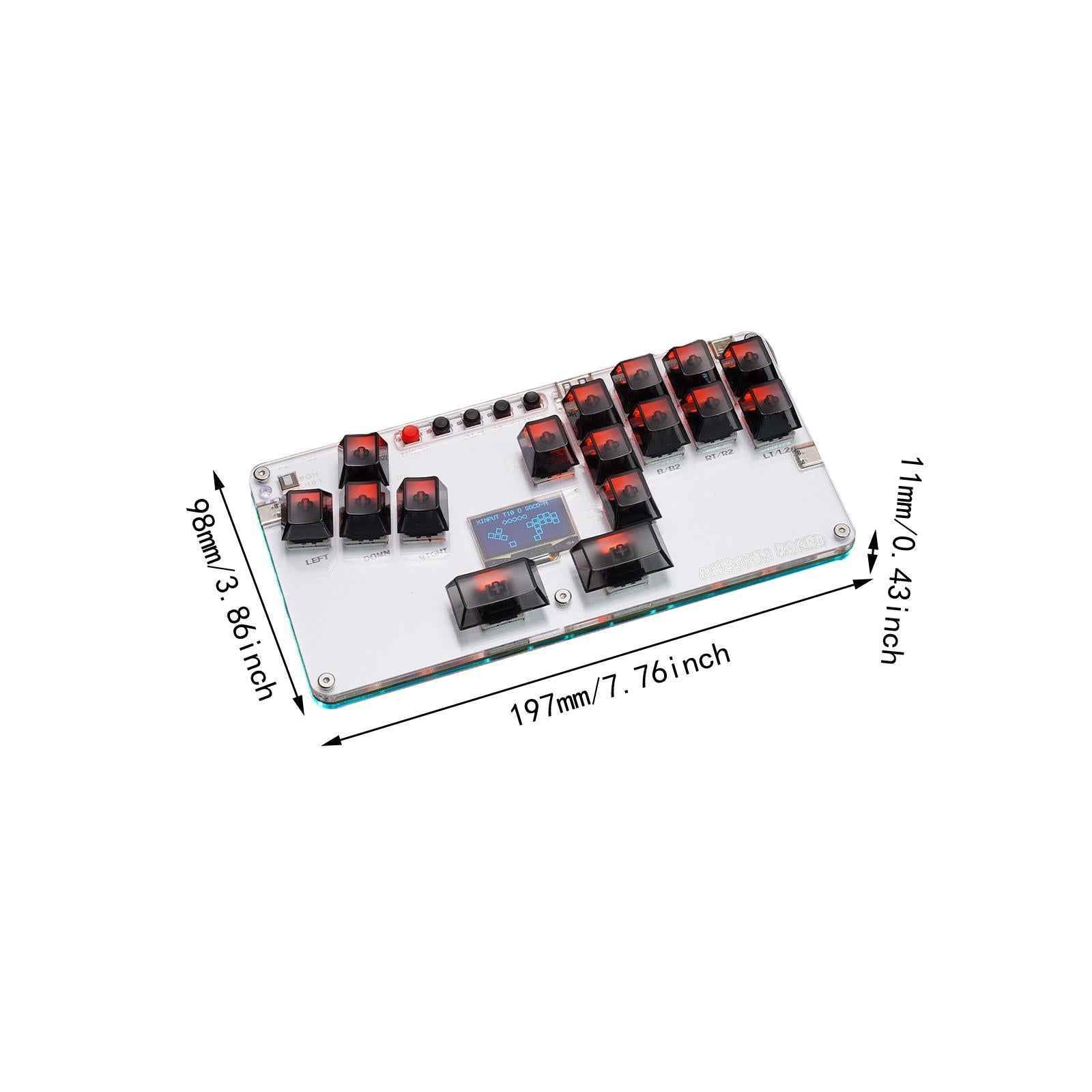 Mini Stickless Arcade Stick Portable Mini Game Keyboard for Gaming Device PC Black