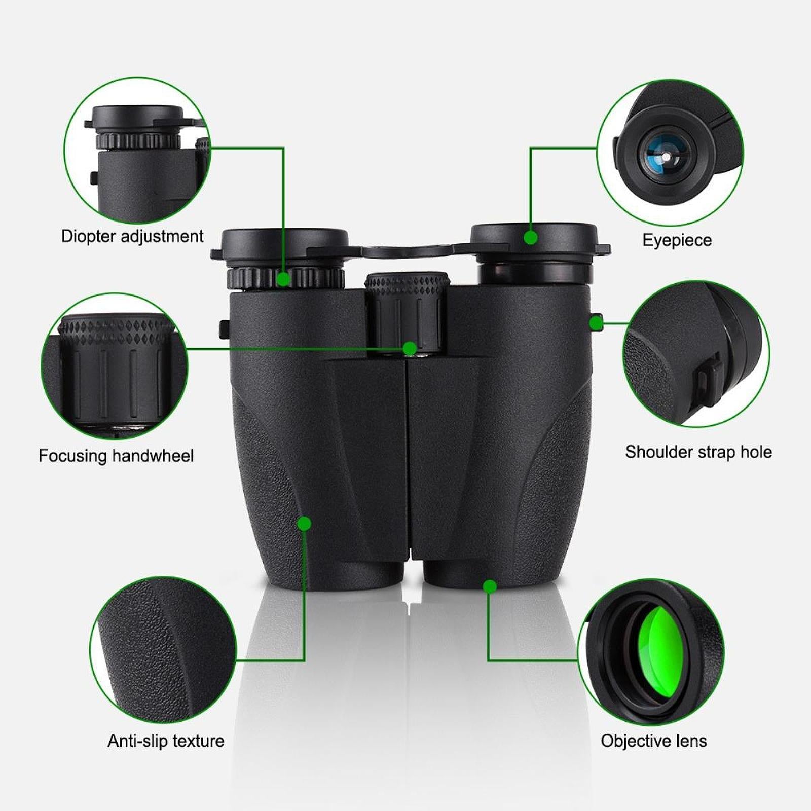 12x Binoculars Nonslip Multifunctional Telescope for Travel Theater Birthday