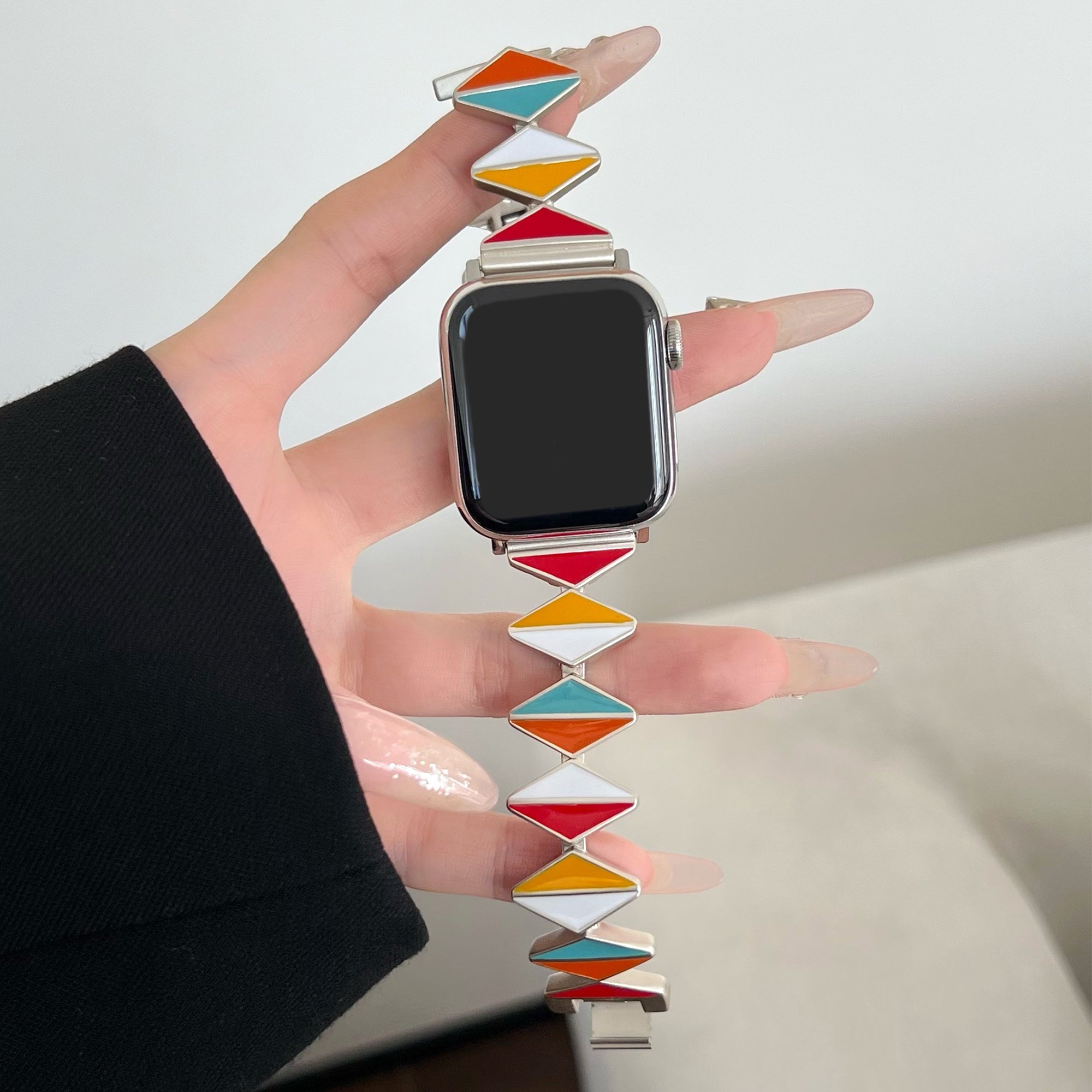 For Apple Watch Series 9 8 7 41mm / 6 5 4 SE (2022) SE (2023) SE 40mm / 3 2 1 38mm Watch Band Zinc Alloy Epoxy Strap - Multi-Color / Starlight Buckle