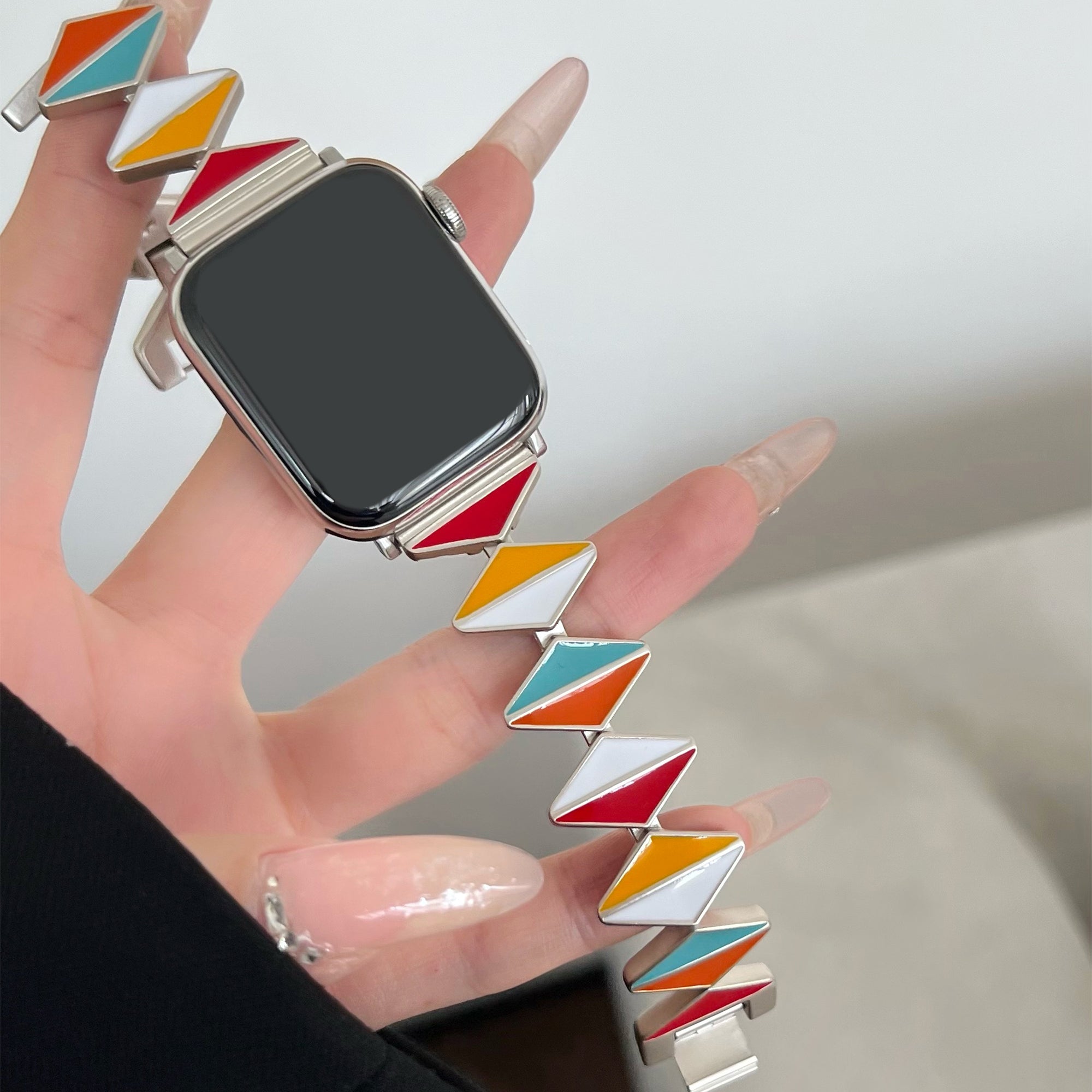 For Apple Watch Series 9 8 7 41mm / 6 5 4 SE (2022) SE (2023) SE 40mm / 3 2 1 38mm Watch Band Zinc Alloy Epoxy Strap - Multi-Color / Starlight Buckle