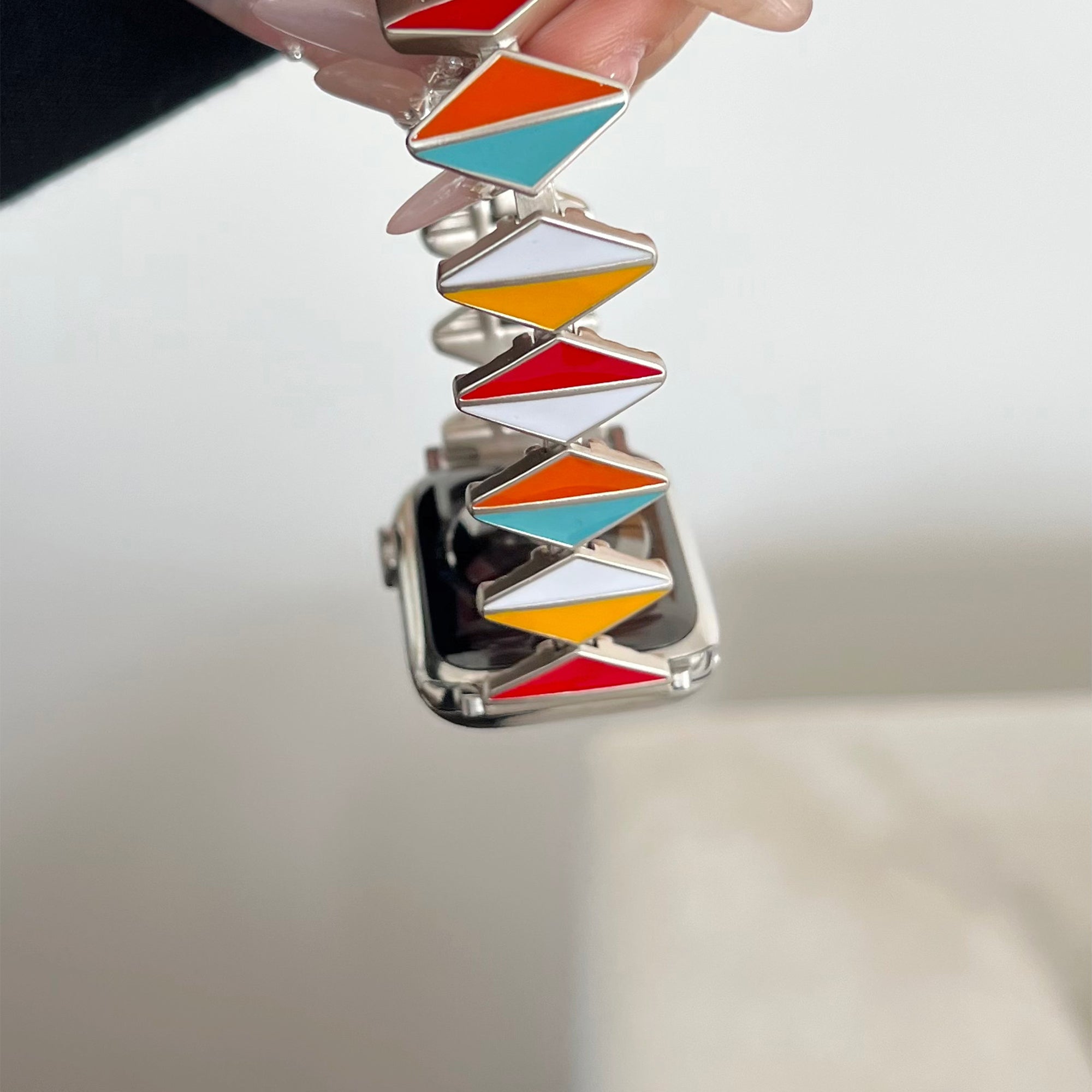 For Apple Watch Series 9 8 7 41mm / 6 5 4 SE (2022) SE (2023) SE 40mm / 3 2 1 38mm Watch Band Zinc Alloy Epoxy Strap - Multi-Color / Starlight Buckle