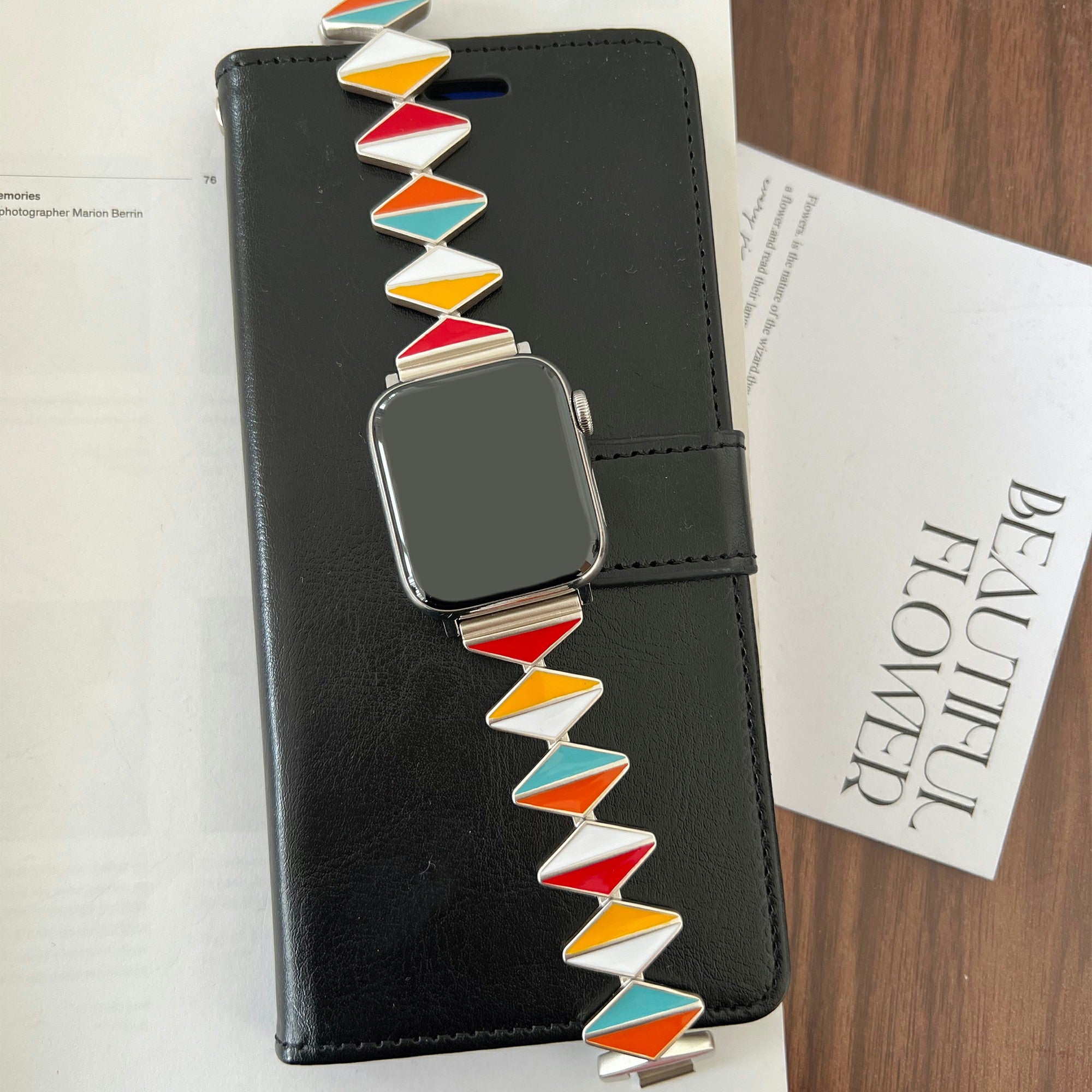 For Apple Watch Series 9 8 7 41mm / 6 5 4 SE (2022) SE (2023) SE 40mm / 3 2 1 38mm Watch Band Zinc Alloy Epoxy Strap - Multi-Color / Starlight Buckle