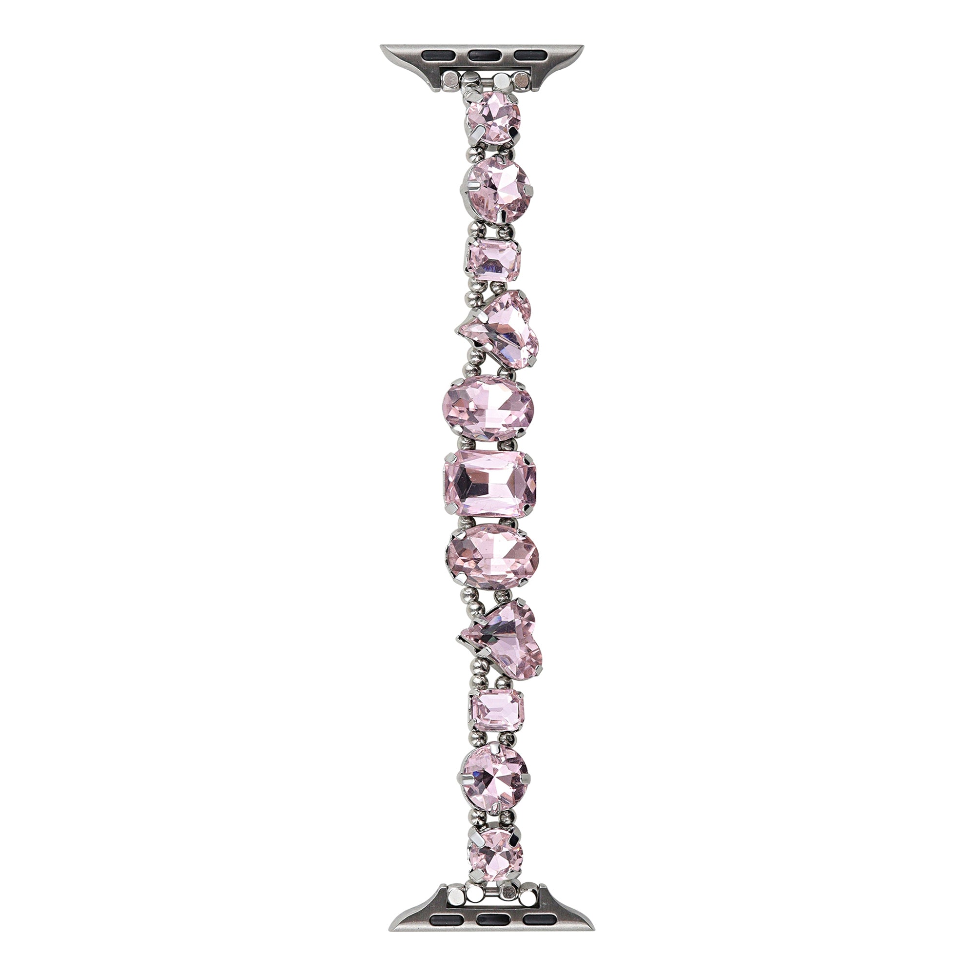 For Apple Watch Series 7 8 9 41mm / 6 5 4 SE (2022) SE (2023) SE 40mm / 3 2 1 38mm Glass Diamond Decor Watch Strap - Pink / Elastic