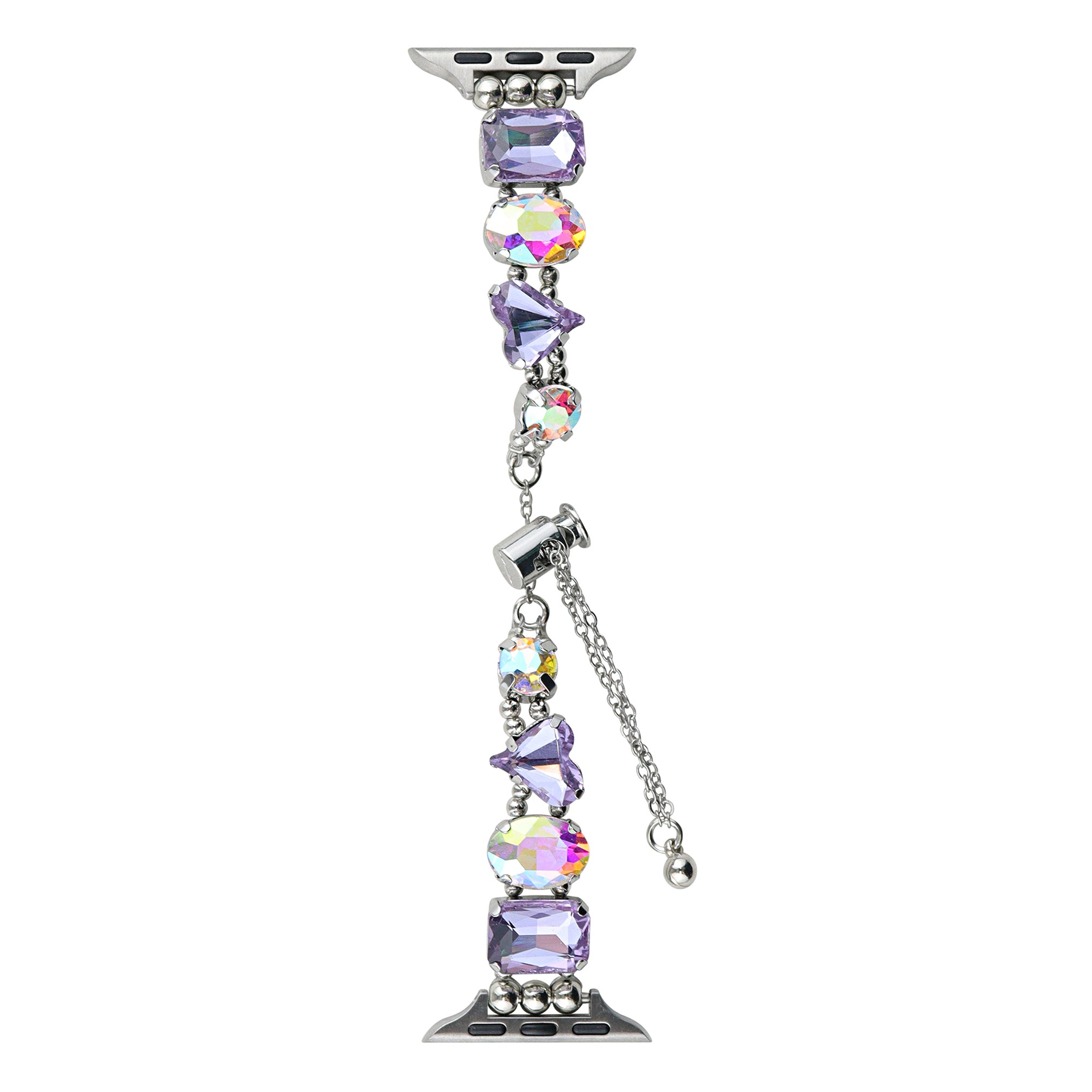For Apple Watch Ultra 2 Ultra 49mm / Series 9 8 7 45mm / 6 5 4 SE (2022) SE (2023) SE 4 Glass Watch Band - Laser Colorful Purple / Sliding