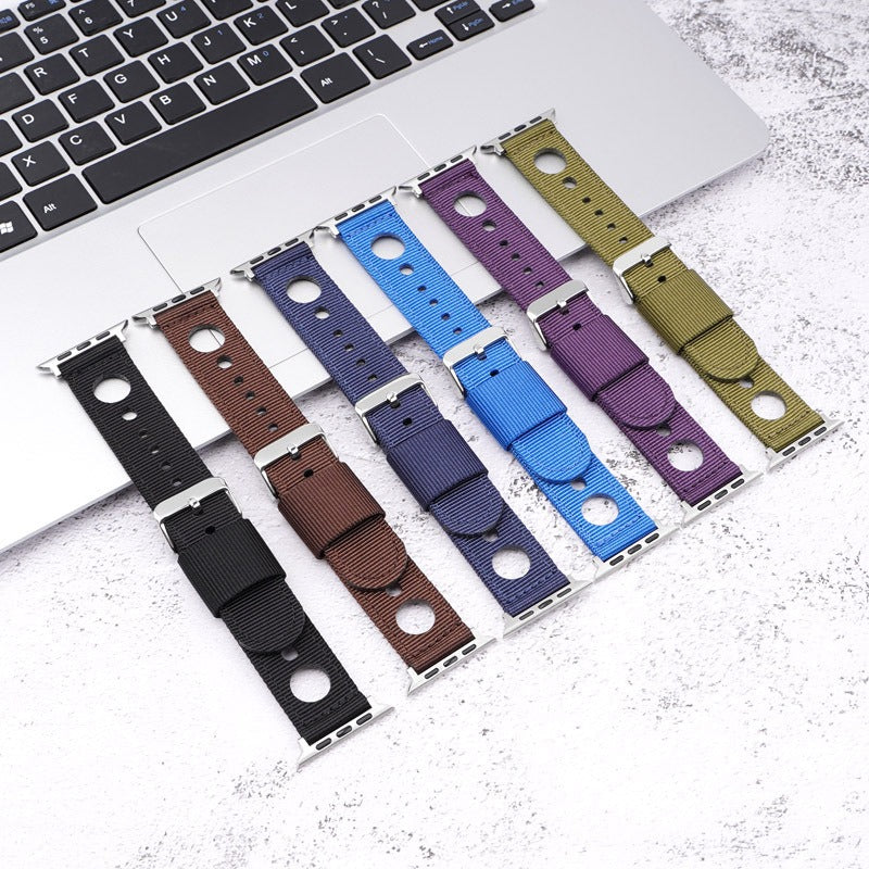 For Apple Watch Ultra 2 Ultra 49mm / 9 8 7 45mm / 6 5 4 SE (2023) SE (2022) SE 44mm / 3 2 1 42mm Waterproof Nylon Watch Band - Black
