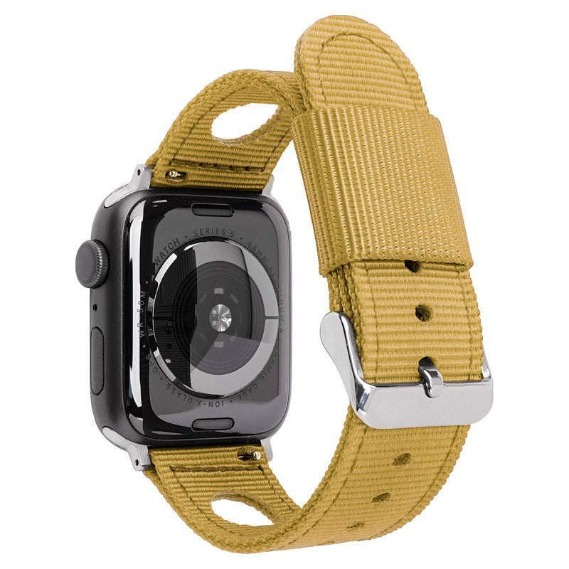 For Apple Watch Ultra 2 Ultra 49mm / 9 8 7 45mm / 6 5 4 SE (2023) SE (2022) SE 44mm / 3 2 1 42mm Waterproof Nylon Watch Band - Gold