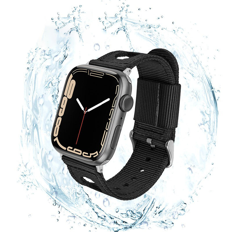 For Apple Watch Ultra 2 Ultra 49mm / 9 8 7 45mm / 6 5 4 SE (2023) SE (2022) SE 44mm / 3 2 1 42mm Waterproof Nylon Watch Band - Beige