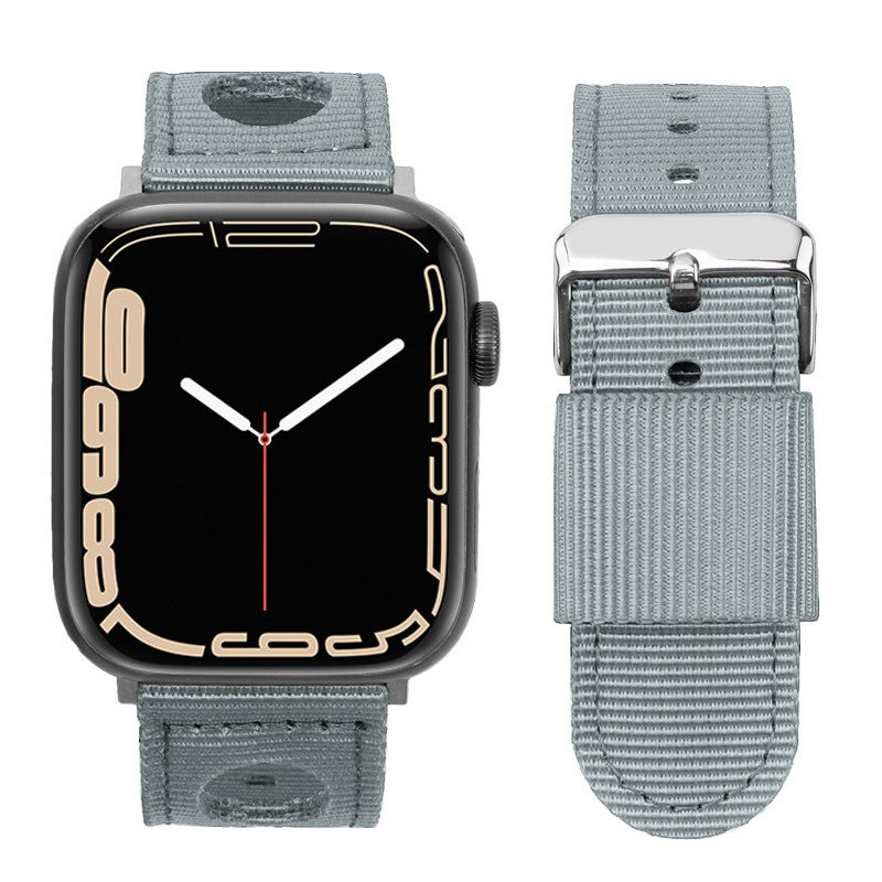 For Apple Watch Ultra 2 Ultra 49mm / 9 8 7 45mm / 6 5 4 SE (2023) SE (2022) SE 44mm / 3 2 1 42mm Waterproof Nylon Watch Band - Grey