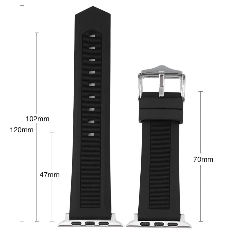 For Apple Watch Series 9 8 7 41mm / 6 5 4 SE (2022) SE (2023) SE 40mm / 3 2 1 38mm Silicone Watch Band Adjustable Strap - Sapphire