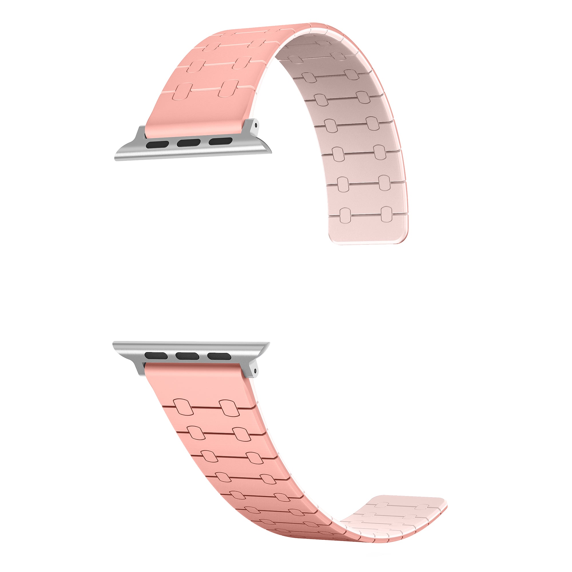 For Apple Watch Series 9 8 7 41mm / 6 5 4 SE (2022) SE (2023) SE 40mm / 3 2 1 38mm Replacement Strap Silicone Magnetic Watch Band - Pink / Light Pink