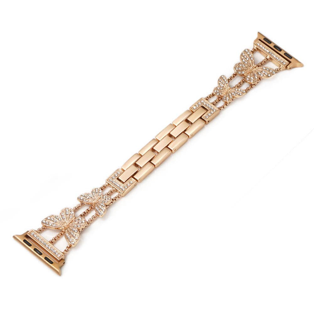 Metal Watch Strap for Apple Watch Ultra 2 Ultra 49mm / Series 9 8 7 45mm / 6 5 4 SE (2022) SE (2023) SE 44mm / 3 2 1 42mm Replacement Band - Rose Gold