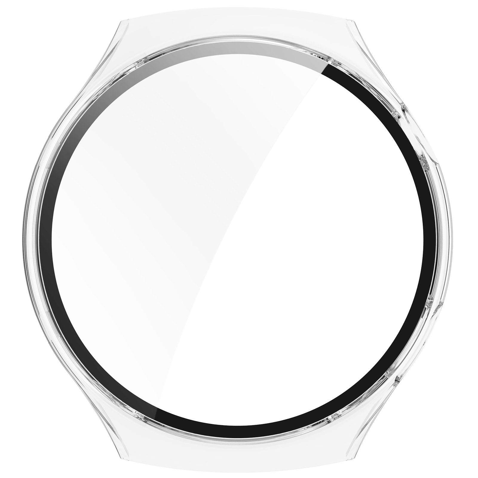 For Huawei Watch 4 Pro Case PC Cover with Curved Tempered Glass Screen Protector - Transparent White