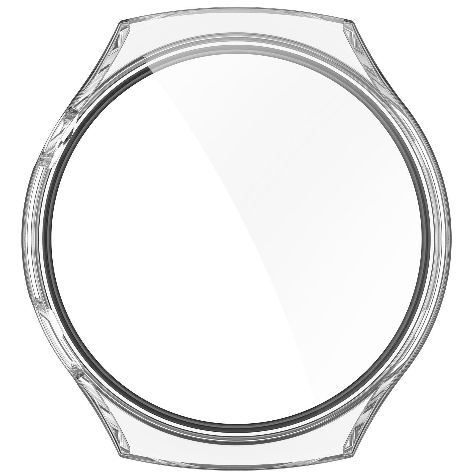 For Huawei Watch 4 Pro Case PC Cover with Curved Tempered Glass Screen Protector - Transparent White