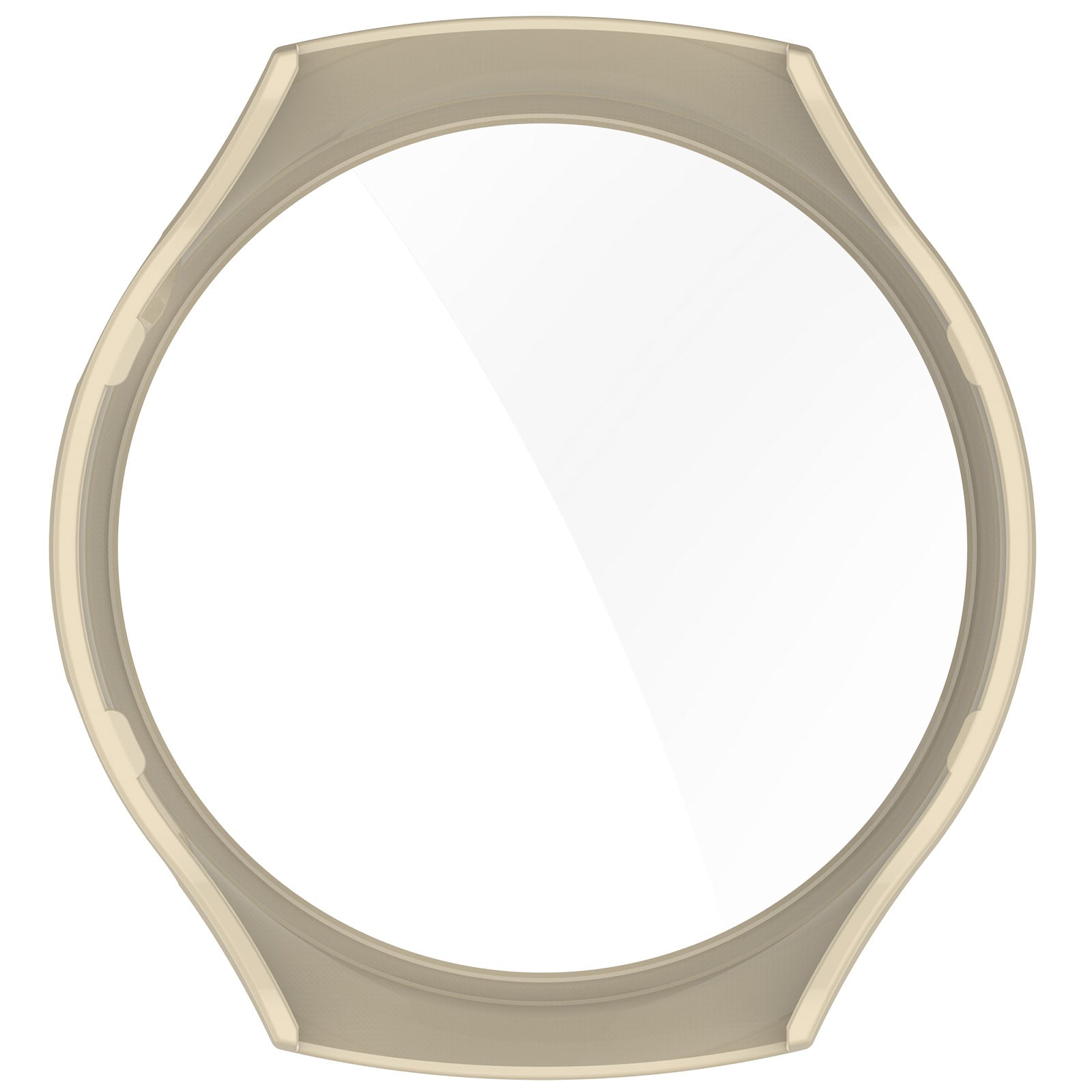 For Huawei Watch 4 Pro Case PC Cover with Curved Tempered Glass Screen Protector - Beige