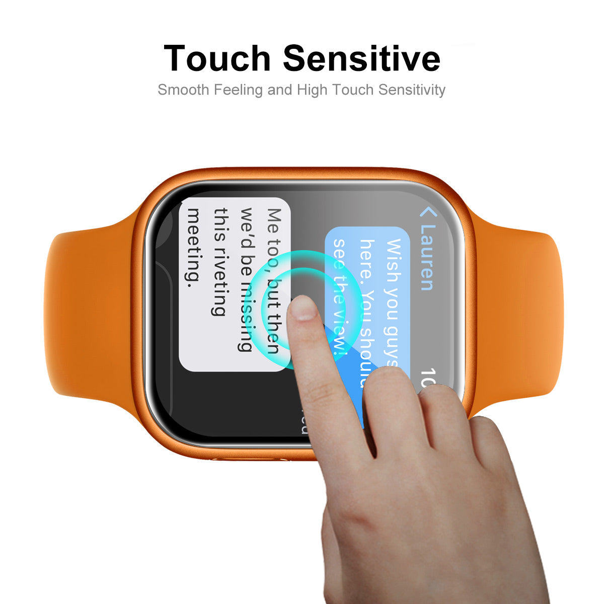 for Apple Watch Series 7 / 8 41mm 5Pcs / Pack Full Coverage Full Glue Curved Hot Bending Scratch-Resistant Tempered Glass Screen Protector - Black Edges