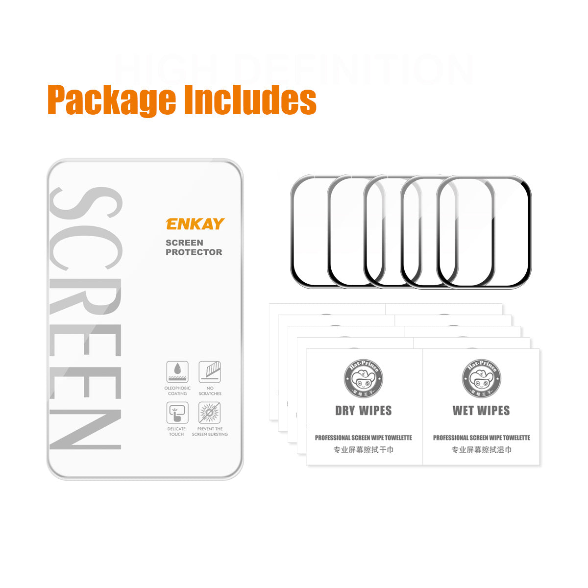 for Apple Watch Series 7 / 8 41mm 5Pcs / Pack Full Coverage Full Glue Curved Hot Bending Scratch-Resistant Tempered Glass Screen Protector - Black Edges