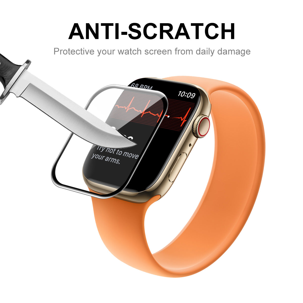 5Pcs / Pack Ultra Clear Curved Hot Bending Full Coverage Full Glue Tempered Glass Screen Protector for Apple Watch Series 7 45mm / Series 8 45mm - Transparent