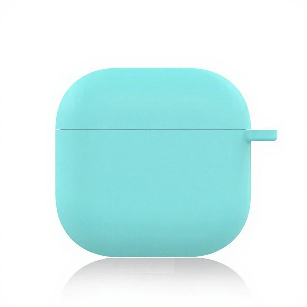 Compatible With AirPods 5 / 4 Silicone Case Ultra Thin 1.5mm Protective Cover With Carabiner Hook Wireless Charging Compatible - Mint Green