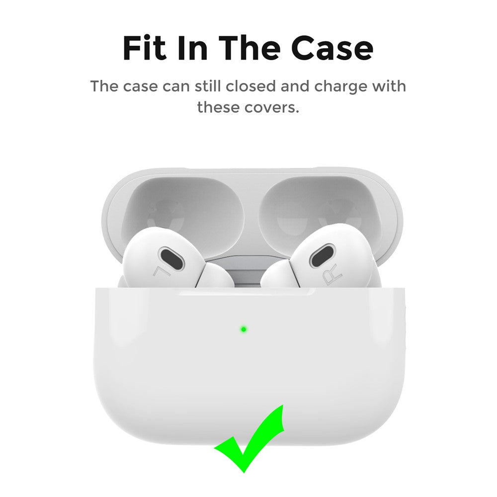 AHASTYLE PT76-4 3 Pairs Silicone Ear Tips Compatible With AirPods 5 / 4 Skin Cover Ultra Thin Anti Slip Cover - Black