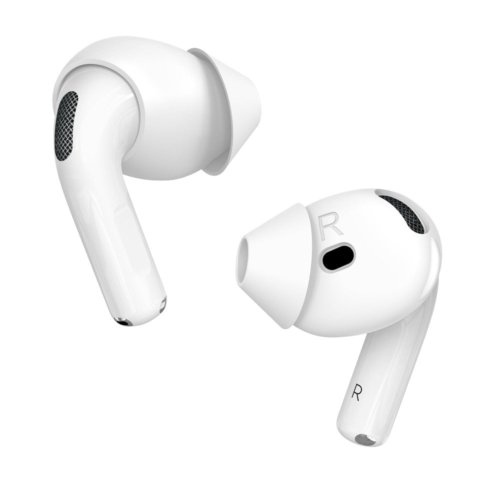 AHASTYLE PT66-4 1 Pair Compatible With AirPods 5 / 4 Silicone Ear Tips Anti-slip Noise Isolation Ear Covers - White