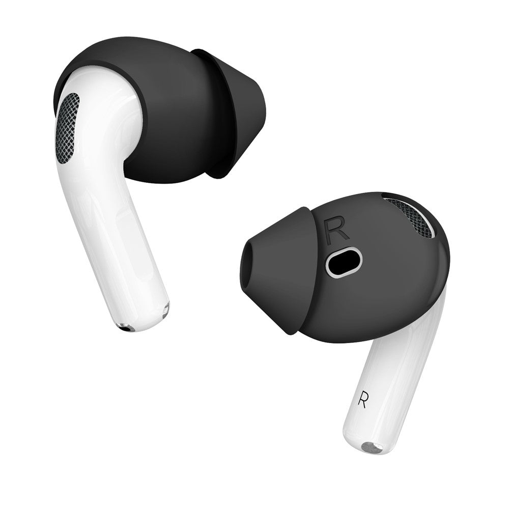 AHASTYLE PT66-4 1 Pair Compatible With AirPods 5 / 4 Silicone Ear Tips Anti-slip Noise Isolation Ear Covers - Black