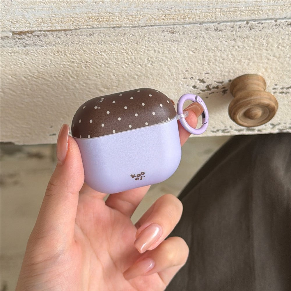Compatible With AirPods 4 Polka Dot Case Shockproof Shell TPU Protective Cover with Carabiner Clip